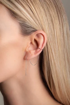 Boucle d'Oreille Faux Piercing Argenté Ferdinand - April Please