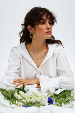 Boucles d'Oreilles Geste Maxi Doré - Judith Benita
