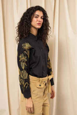 Chemise Donata Flores Noir