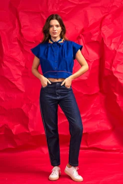 Chemise Florencia Llamas Bleu Saphir