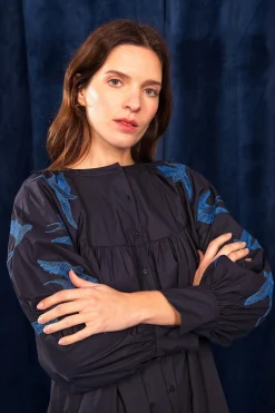 Robe Doria Aves Bleu Marine