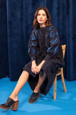 Robe Doria Aves Bleu Marine