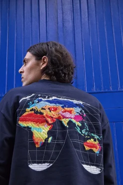 Sweatshirt Angelo Planisferio Bleu Marine