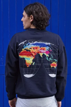 Sweatshirt Angelo Planisferio Bleu Marine