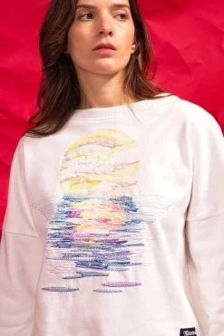 Sweatshirt Contracorriente Mar y Sol Ecru