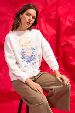 Sweatshirt Contracorriente Mar y Sol Ecru
