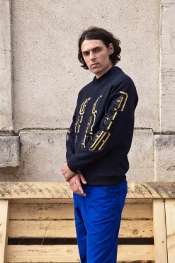 Sweatshirt Feliz Gotico Bleu Marine