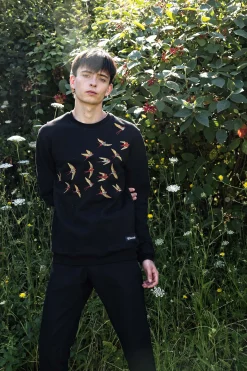 Sweatshirt Macarron Aves Noir