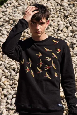 Sweatshirt Macarron Aves Noir