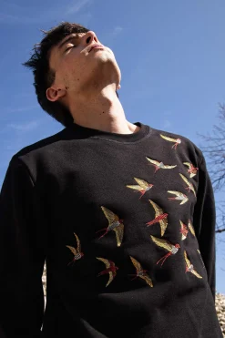 Sweatshirt Macarron Aves Noir
