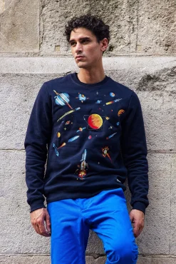 Sweatshirt Macarron Cohete Bleu marine