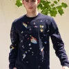 Sweatshirt Macarron DifraccionBleu Marine