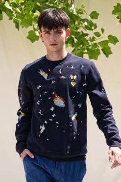 Sweatshirt Macarron DifraccionBleu Marine