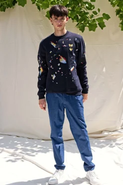 Sweatshirt Macarron DifraccionBleu Marine