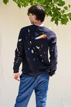 Sweatshirt Macarron DifraccionBleu Marine