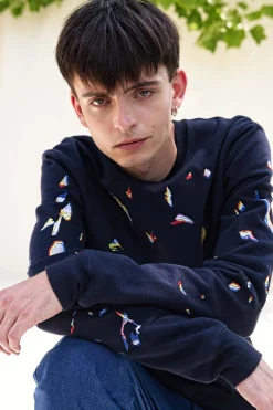 Sweatshirt Macarron DifraccionBleu Marine