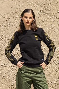 Sweatshirt Macarron Flores Noir