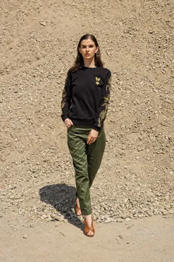 Sweatshirt Macarron Flores Noir