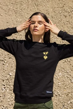 Sweatshirt Macarron Flores Noir
