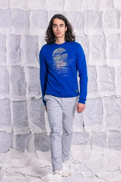 Sweatshirt Macarron Mar y Sol Bleu Saphir