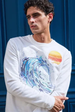 Sweatshirt Macarron Ola Écru