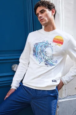 Sweatshirt Macarron Ola Écru