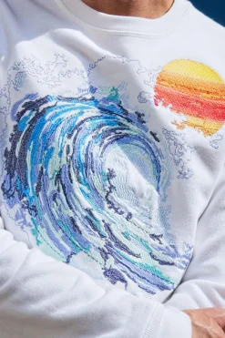 Sweatshirt Macarron Ola Écru