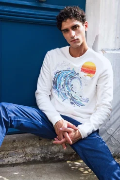 Sweatshirt Macarron Ola Écru
