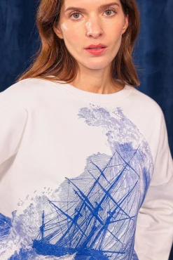 Sweatshirt Oversize Contracorriente Rescate Écru