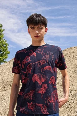 T-Shirt Mario Desaparición Bleu Marine