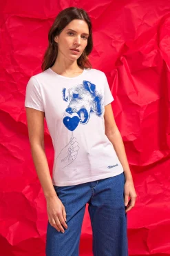 T-Shirt Medallon Perro Blanc
