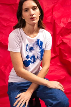 T-Shirt Medallon Perro Blanc