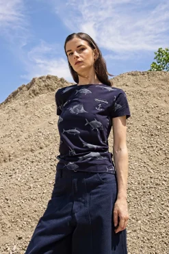 T-Shirt Medallon Pescado Bleu Marine