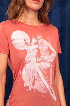 T-shirt Medallon Saturno Orange Saumon