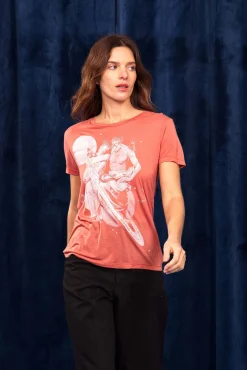 T-shirt Medallon Saturno Orange Saumon