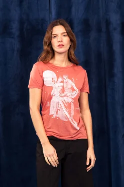 T-shirt Medallon Saturno Orange Saumon