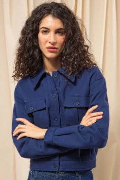 Veste Boutonnée Dione Bleu Acier