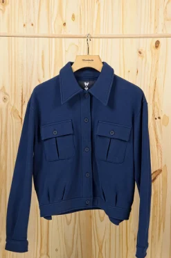 Veste Boutonnée Dione Bleu Acier