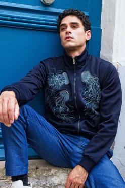 Veste de Sport Clasica Medusas Bleu Marine