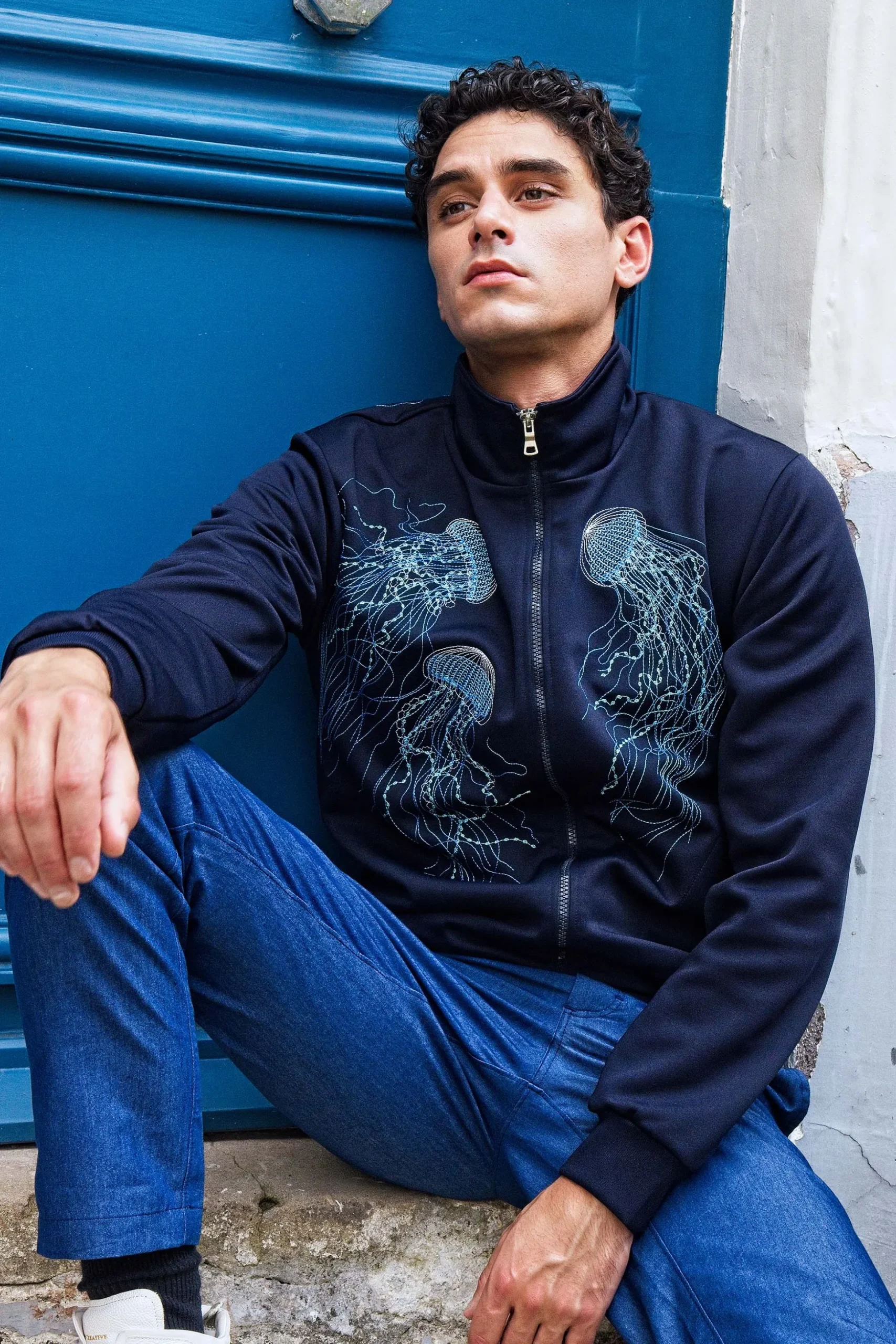 Veste de Sport Clasica Medusas Bleu Marine