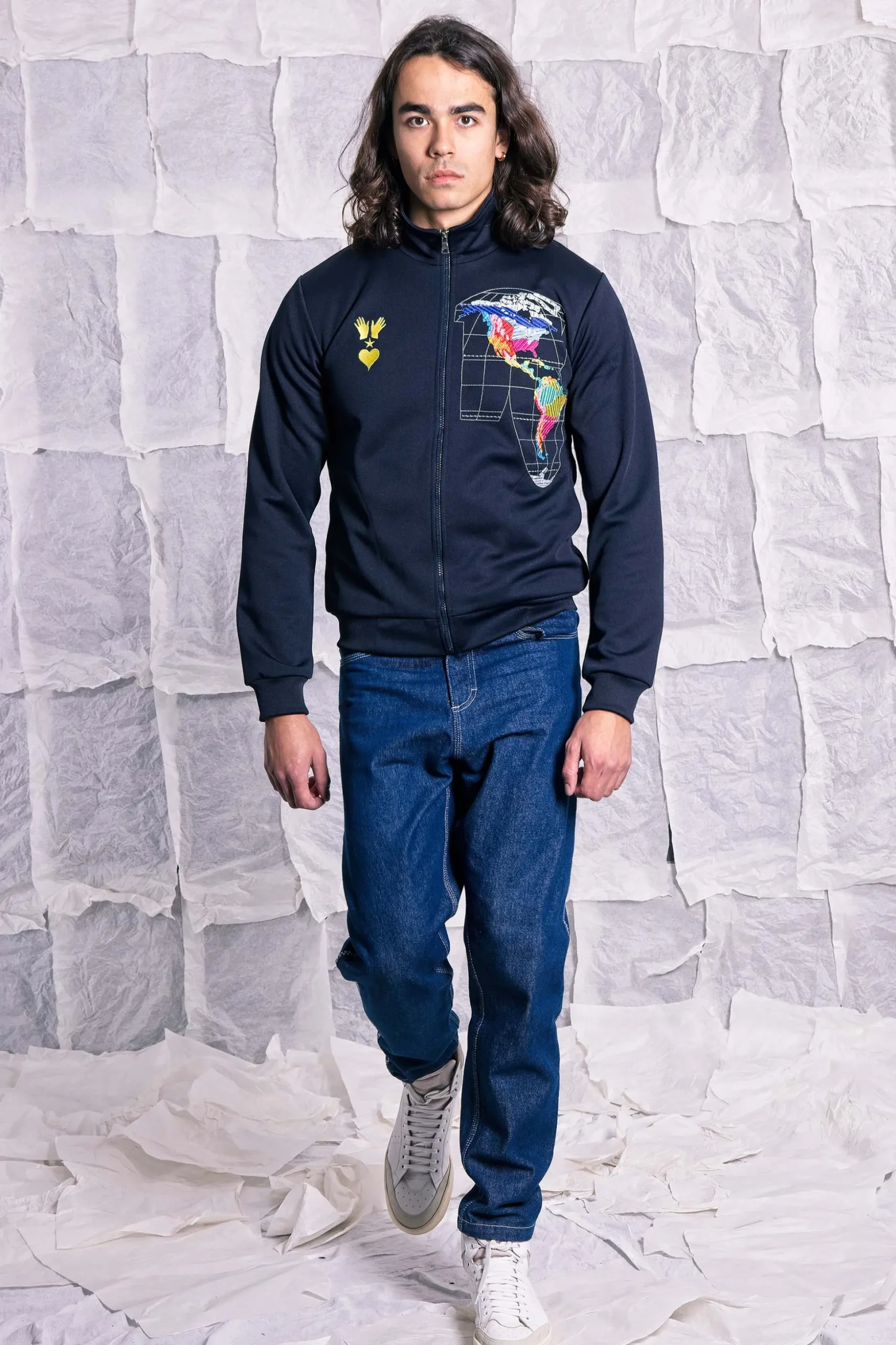 Veste de Sport Clasica Planisferio Bleu Marine