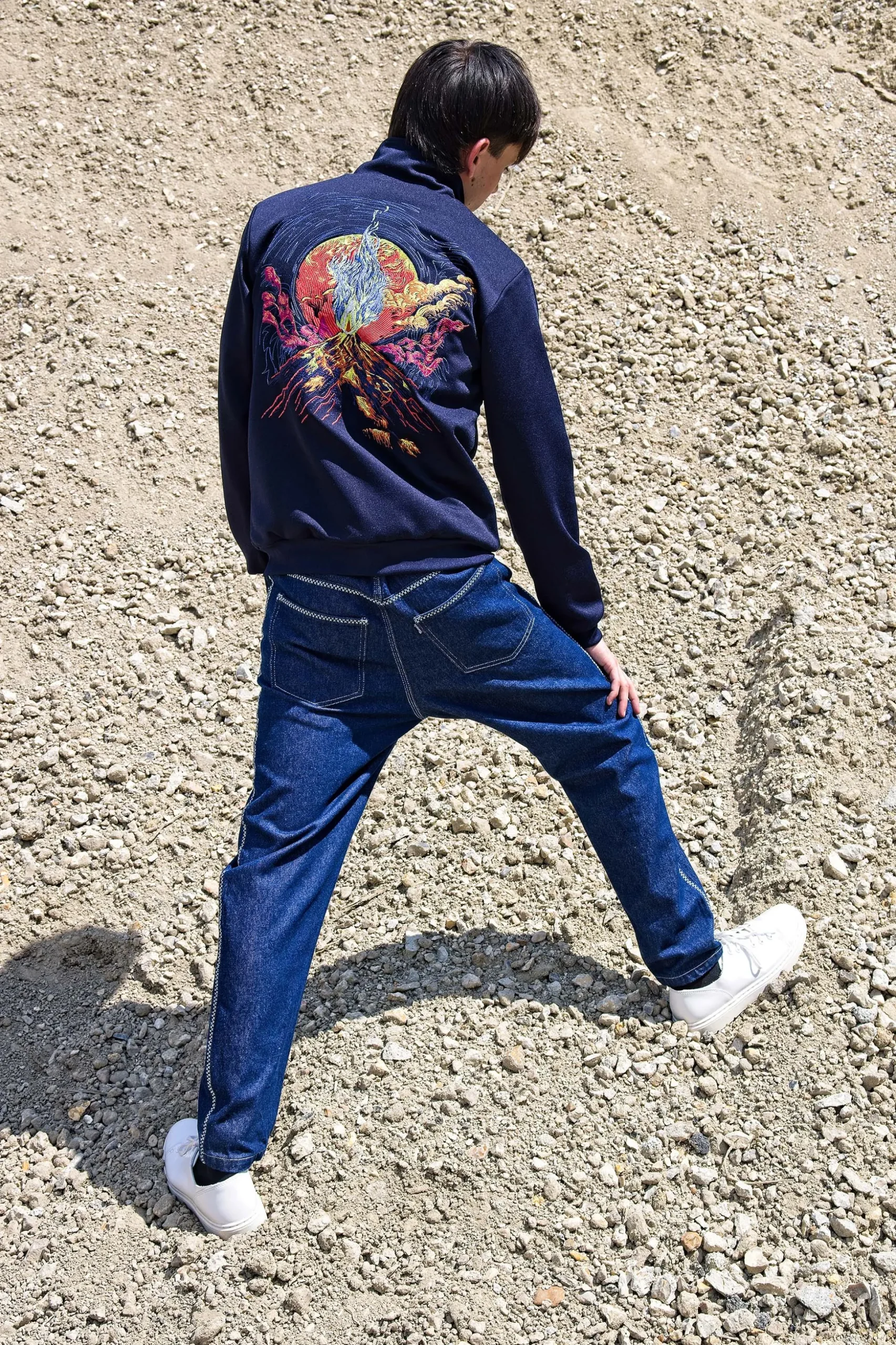 Veste de Sport Clasica Volcano Bleu Marine