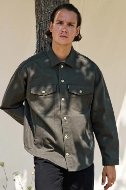 Veste-chemise Attis Kaki Foncé